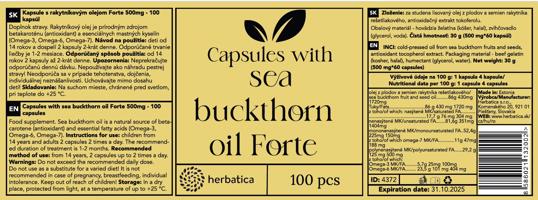 Homoktövis olaj Forte kapszula/500mg - 100 kapszula - Herbatica